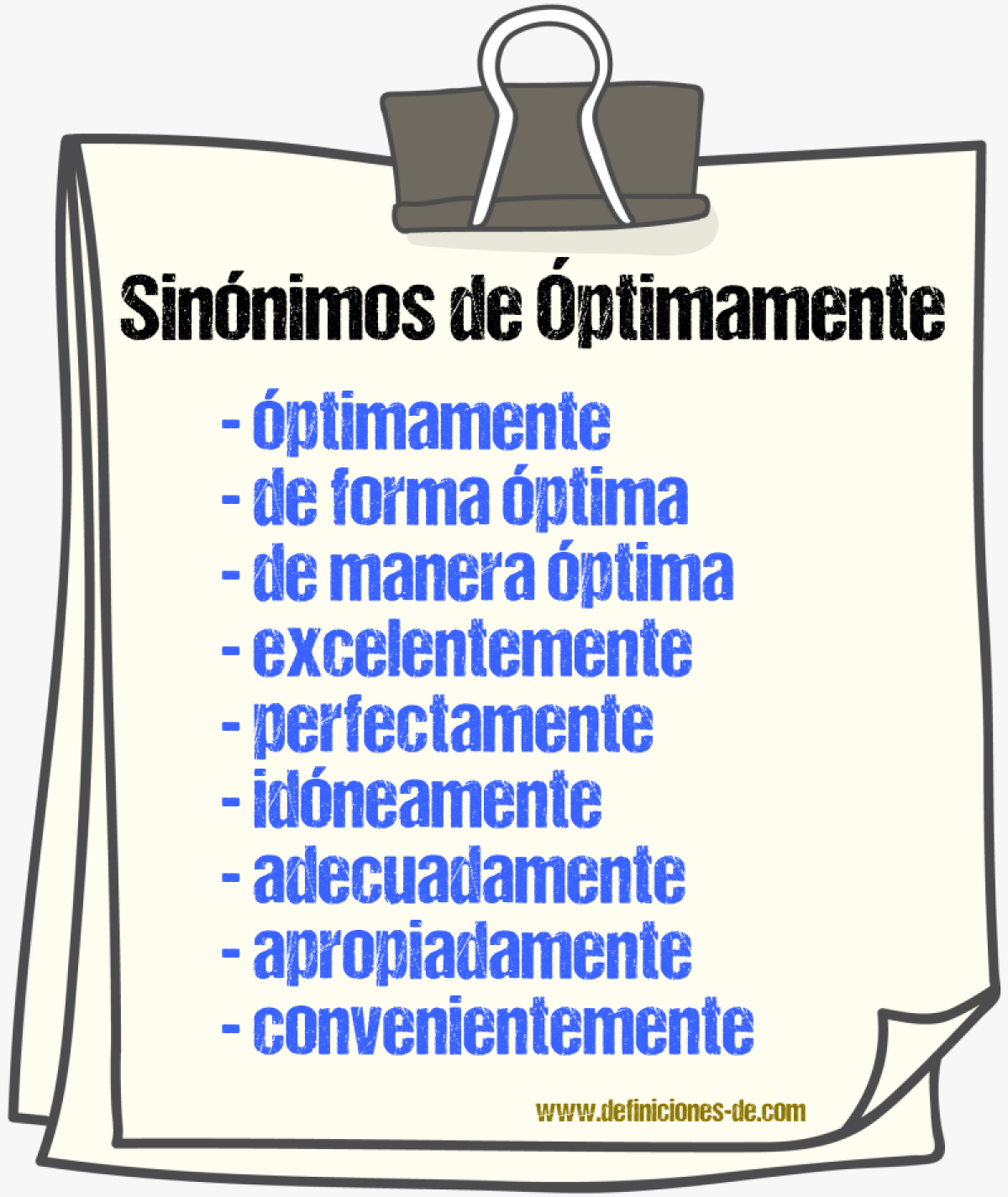Sinónimos de óptimamente