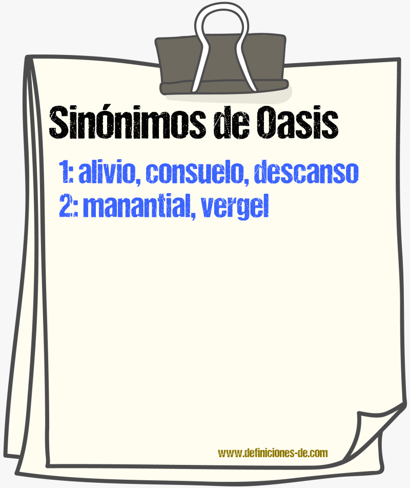 Sinnimos de oasis