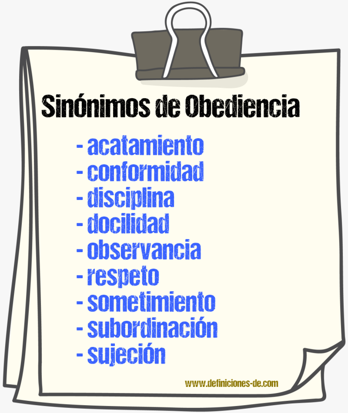 Sinnimos de obediencia