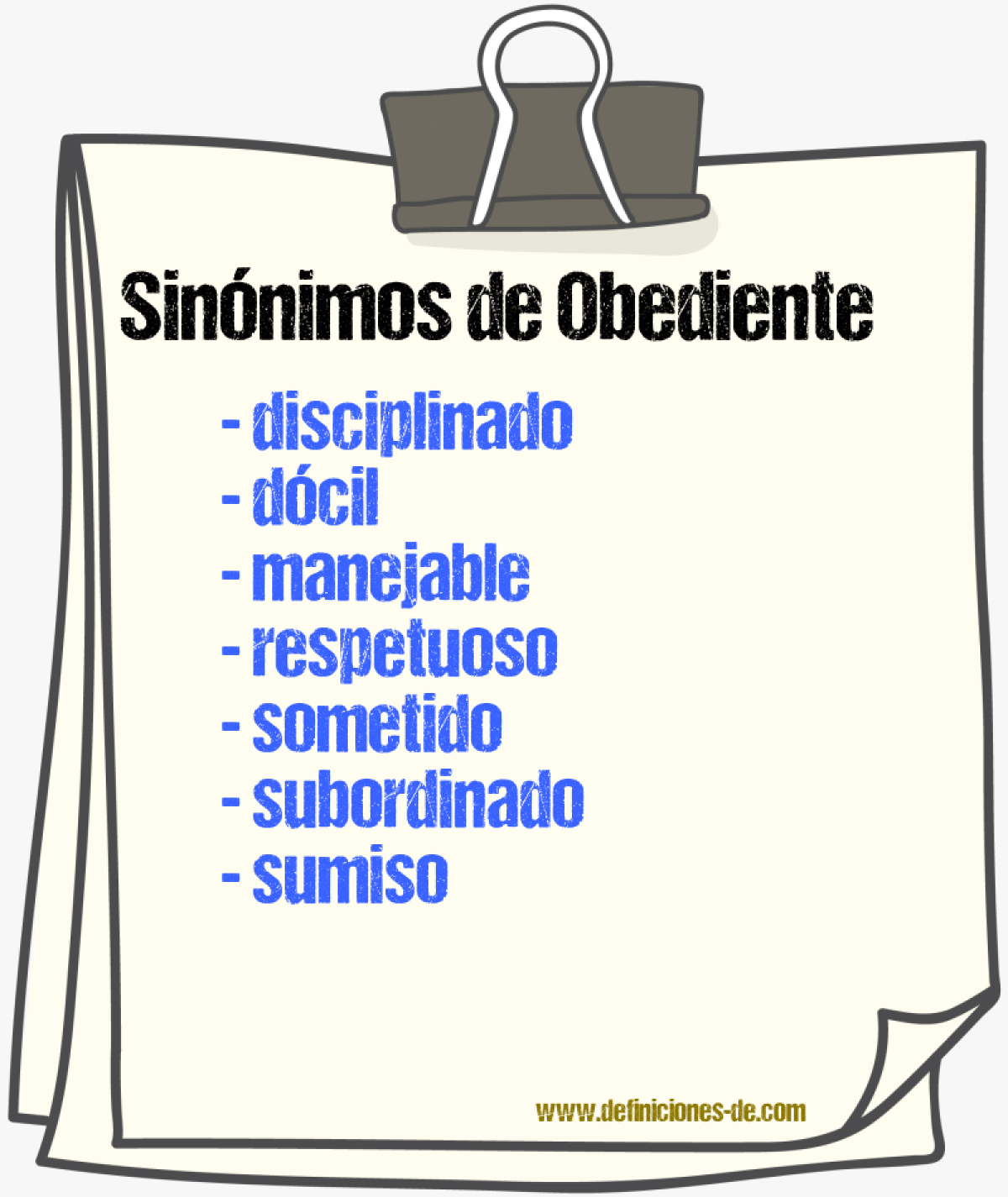 Sinónimos de obediente