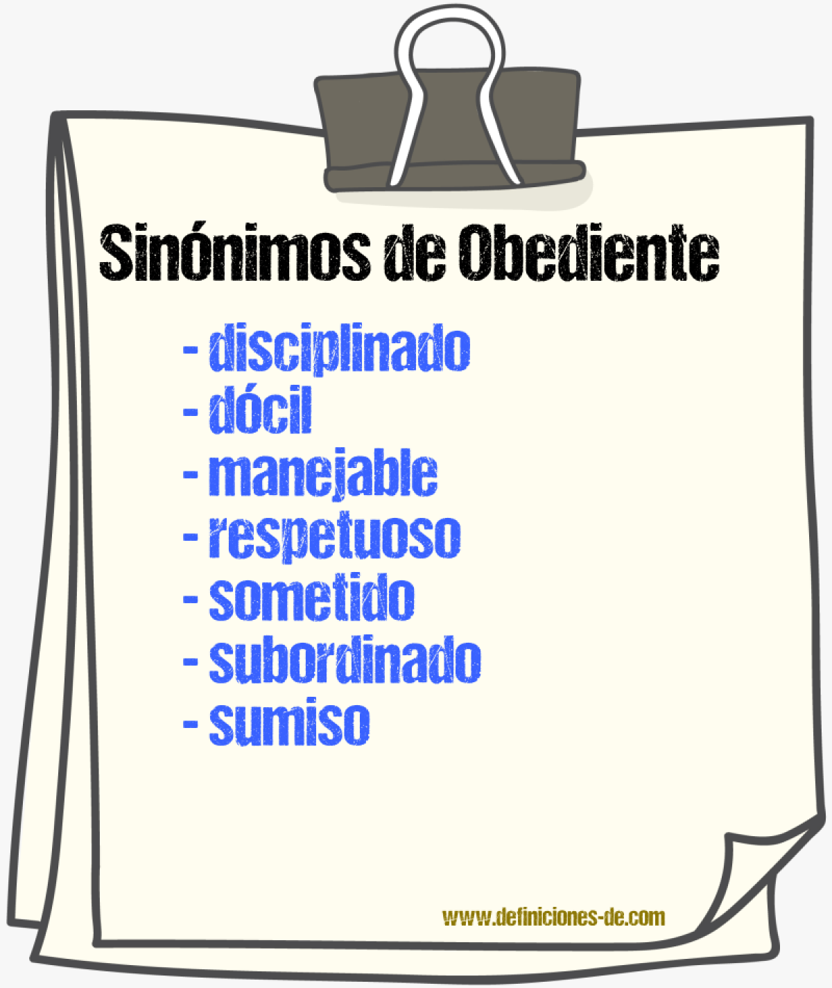 Sinnimos de obediente