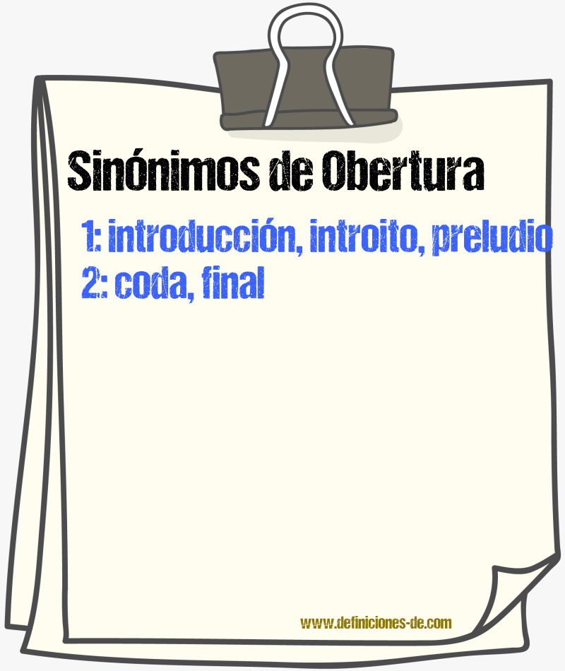 Sinnimos de obertura