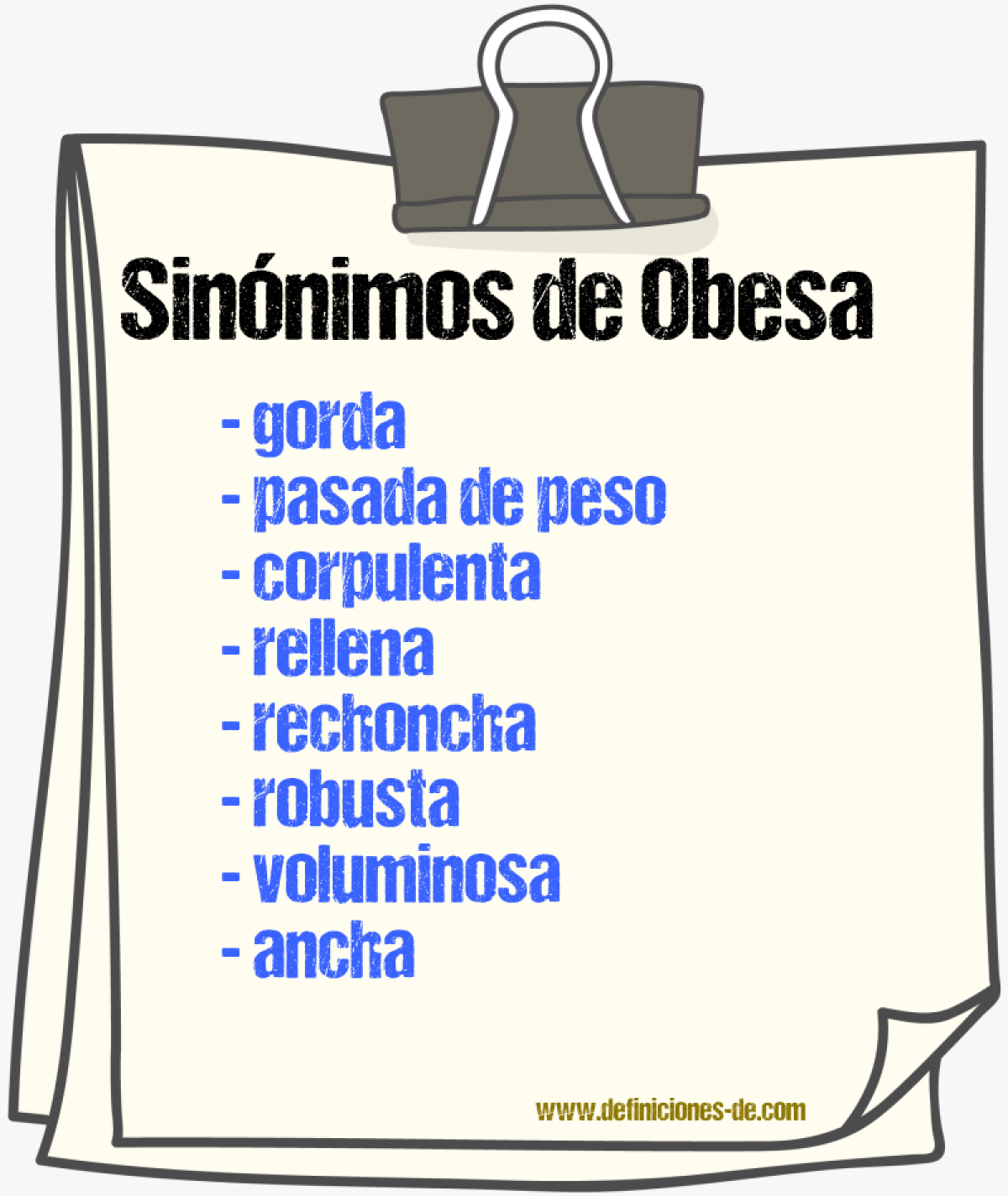 Sinónimos de obesa