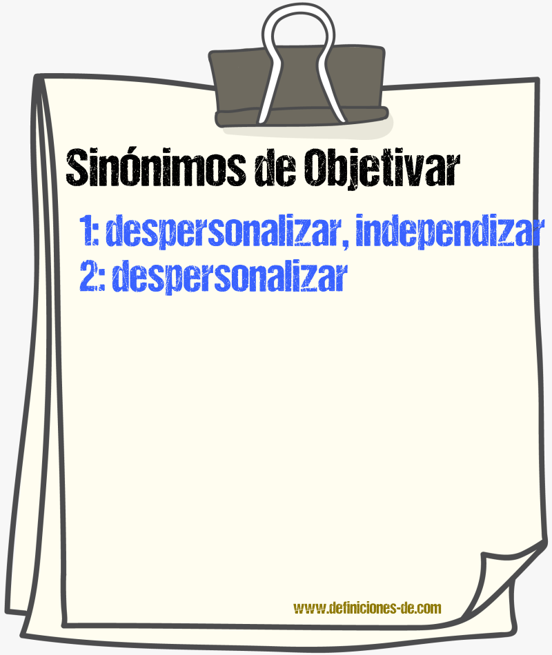 Sinnimos de objetivar