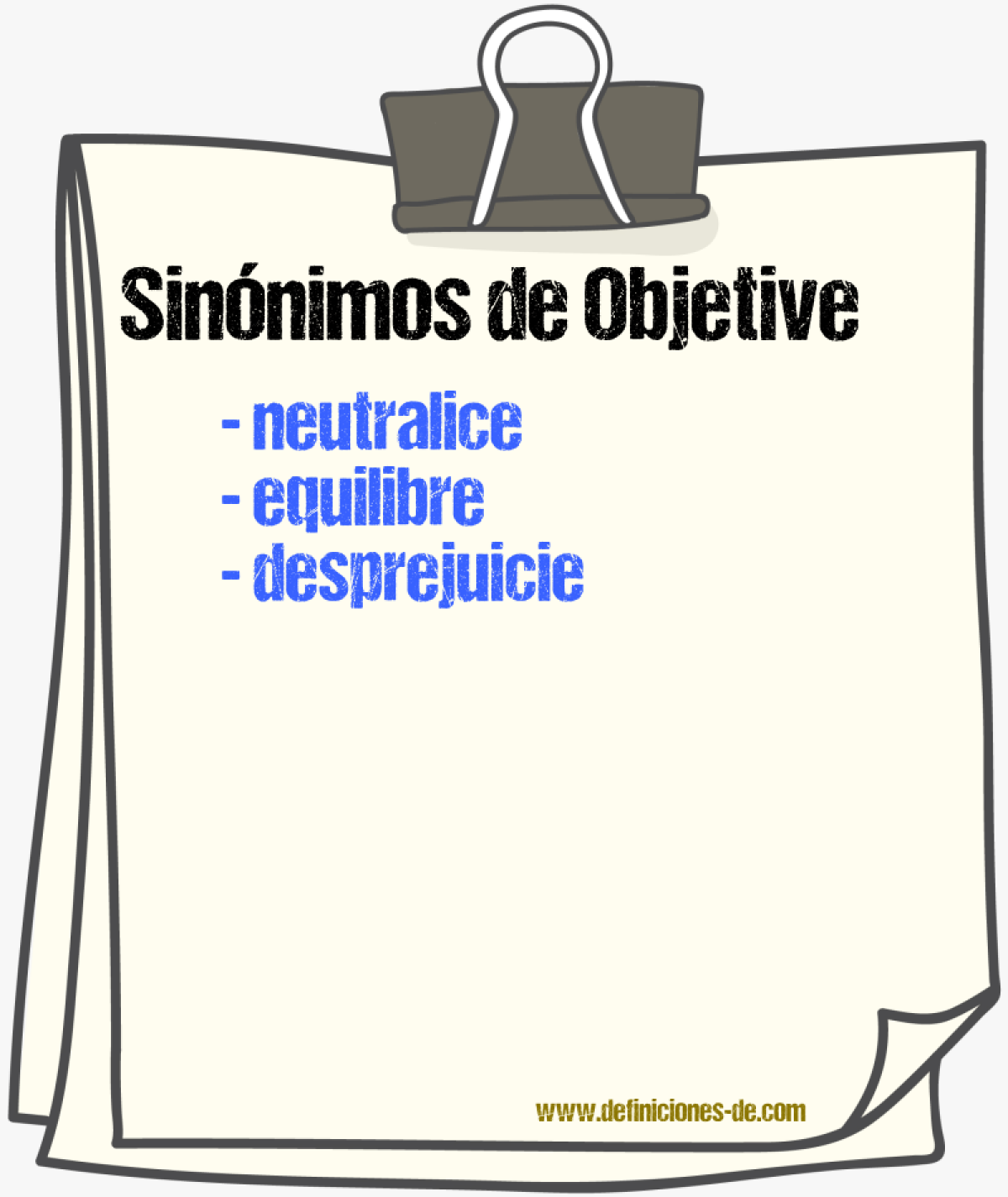 Sinónimos de objetive