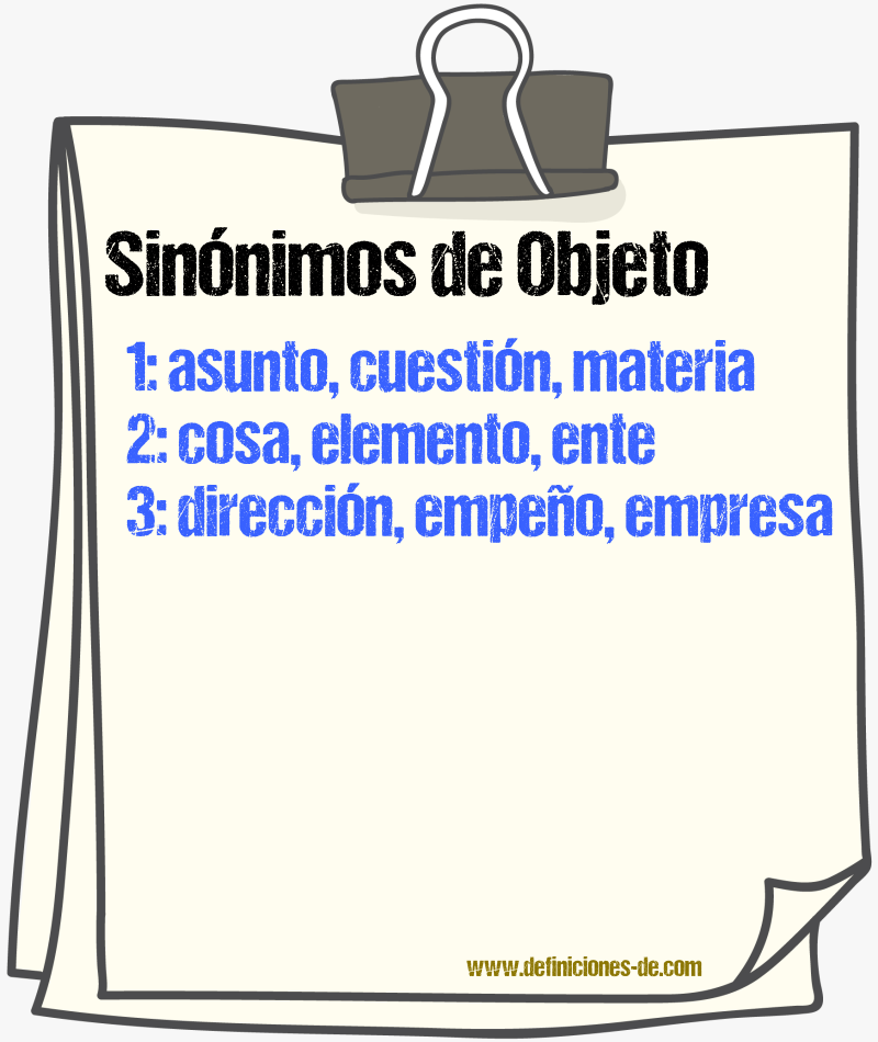 Sinnimos de objeto