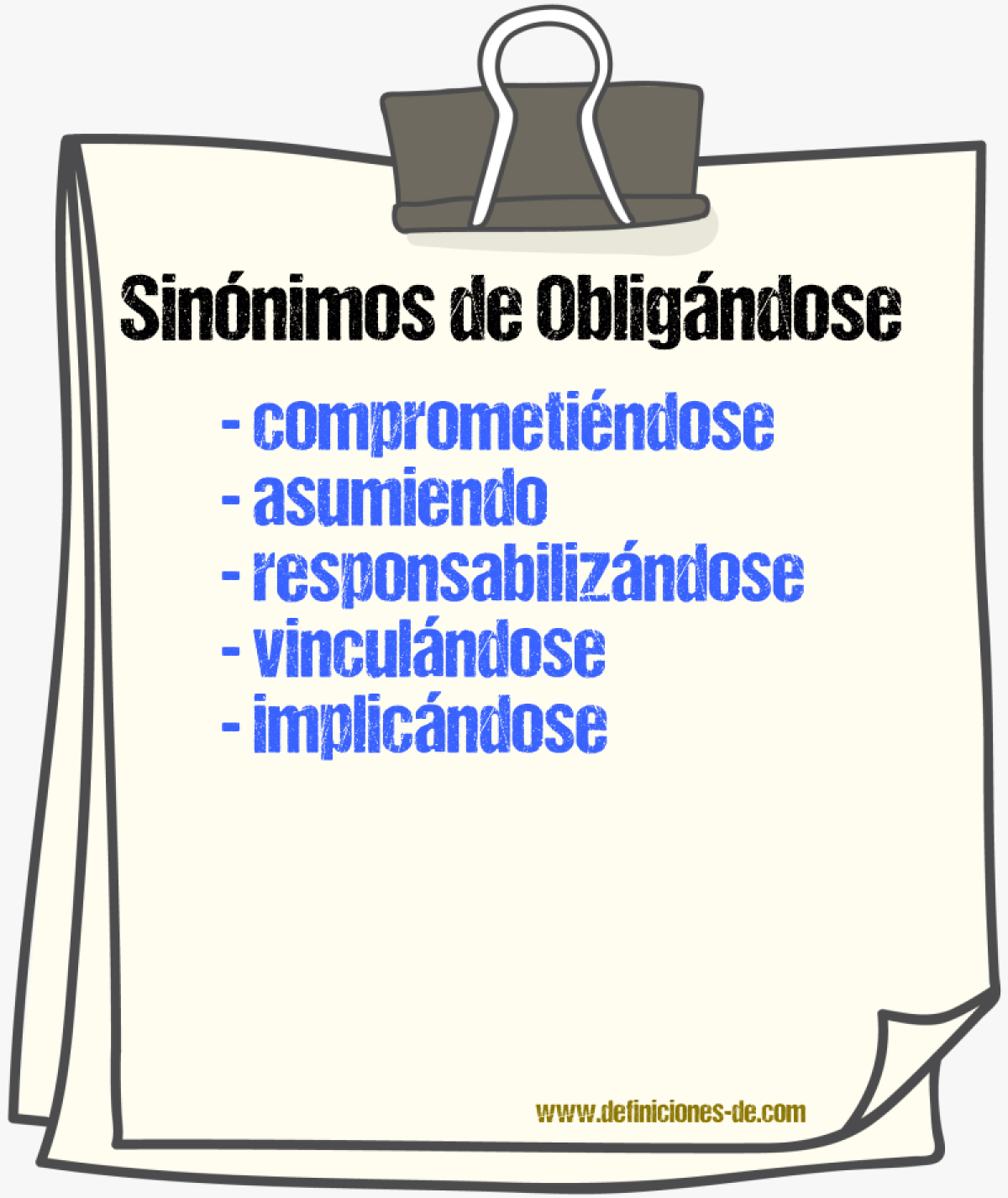 Sinónimos de obligándose