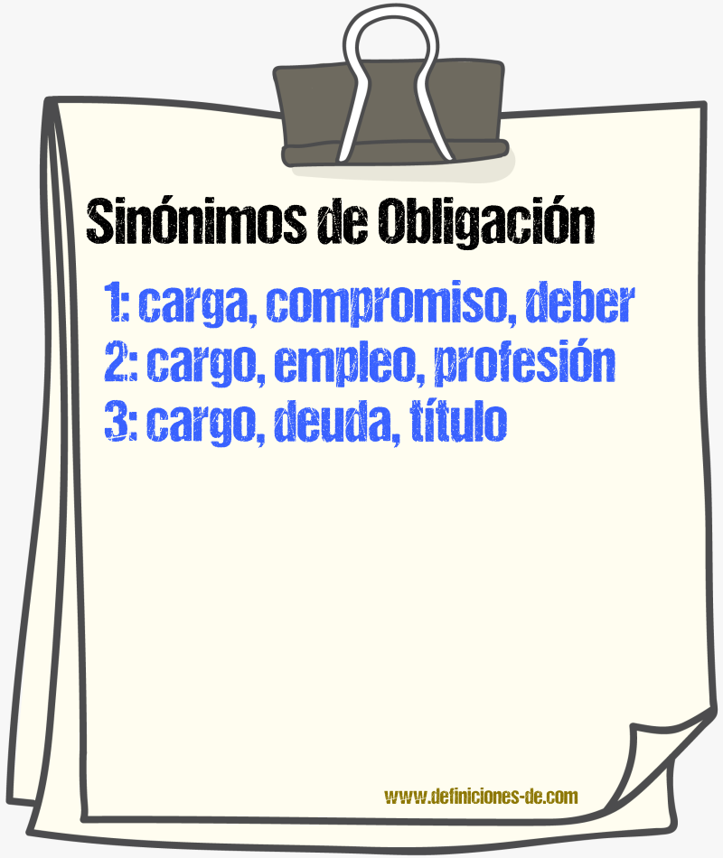 Sinnimos de obligacin