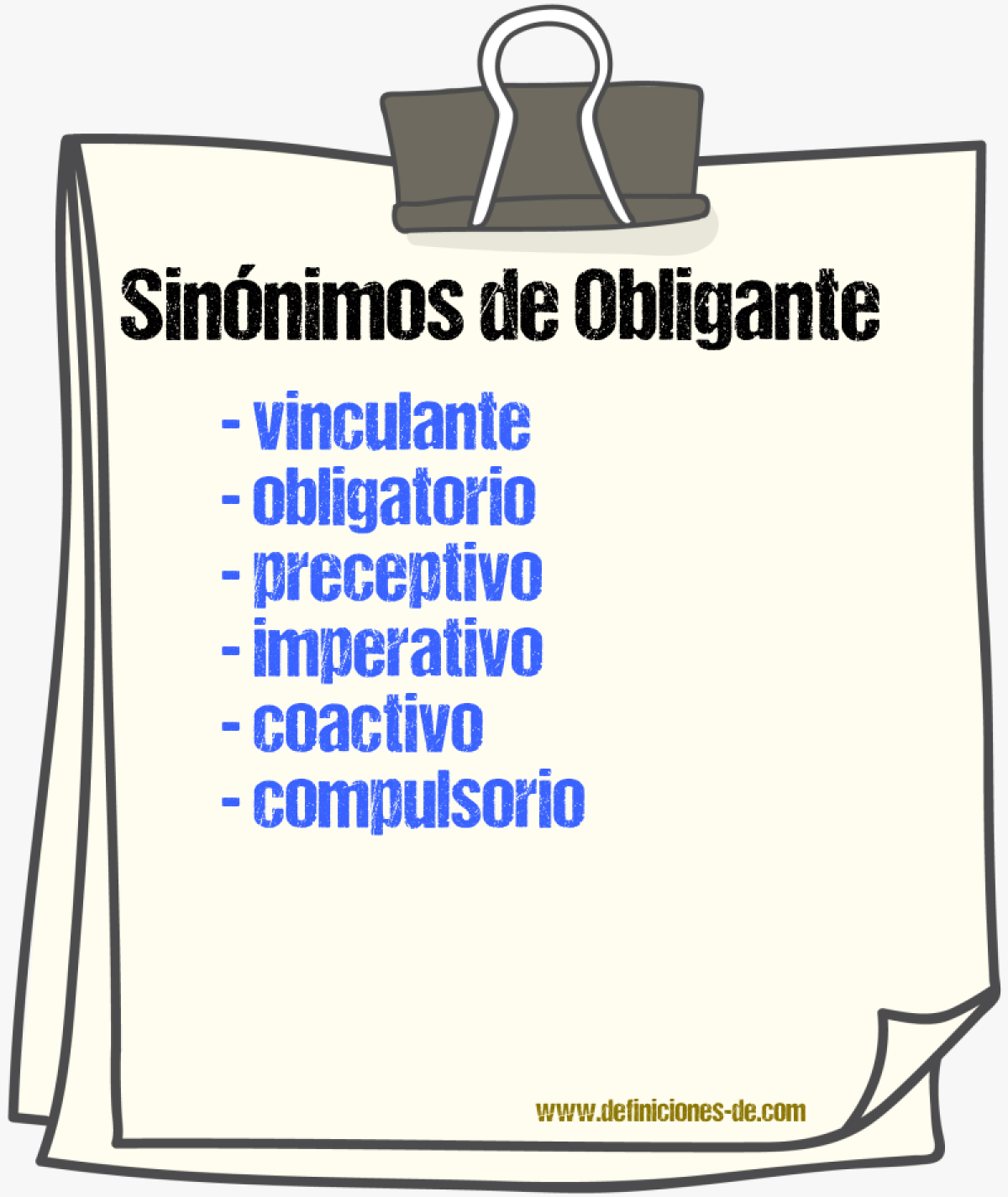 Sinónimos de obligante