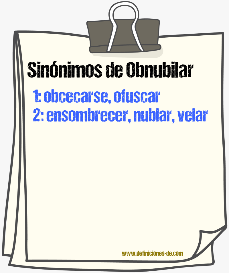 Sinnimos de obnubilar