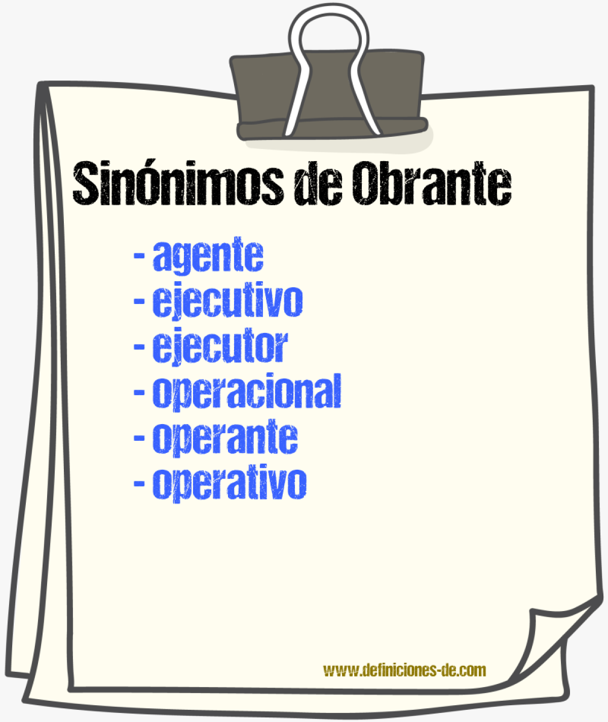 Sinnimos de obrante