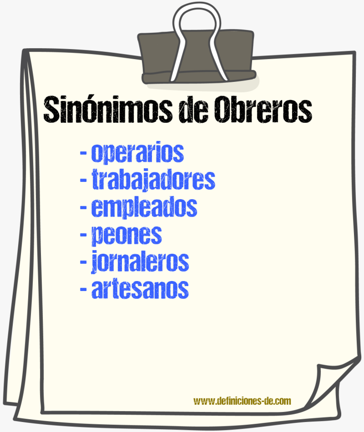 Sinónimos de obreros