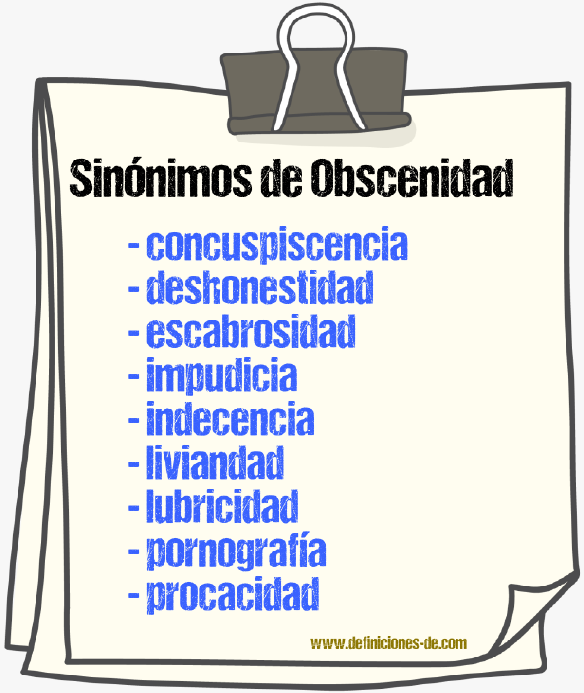 Sinnimos de obscenidad