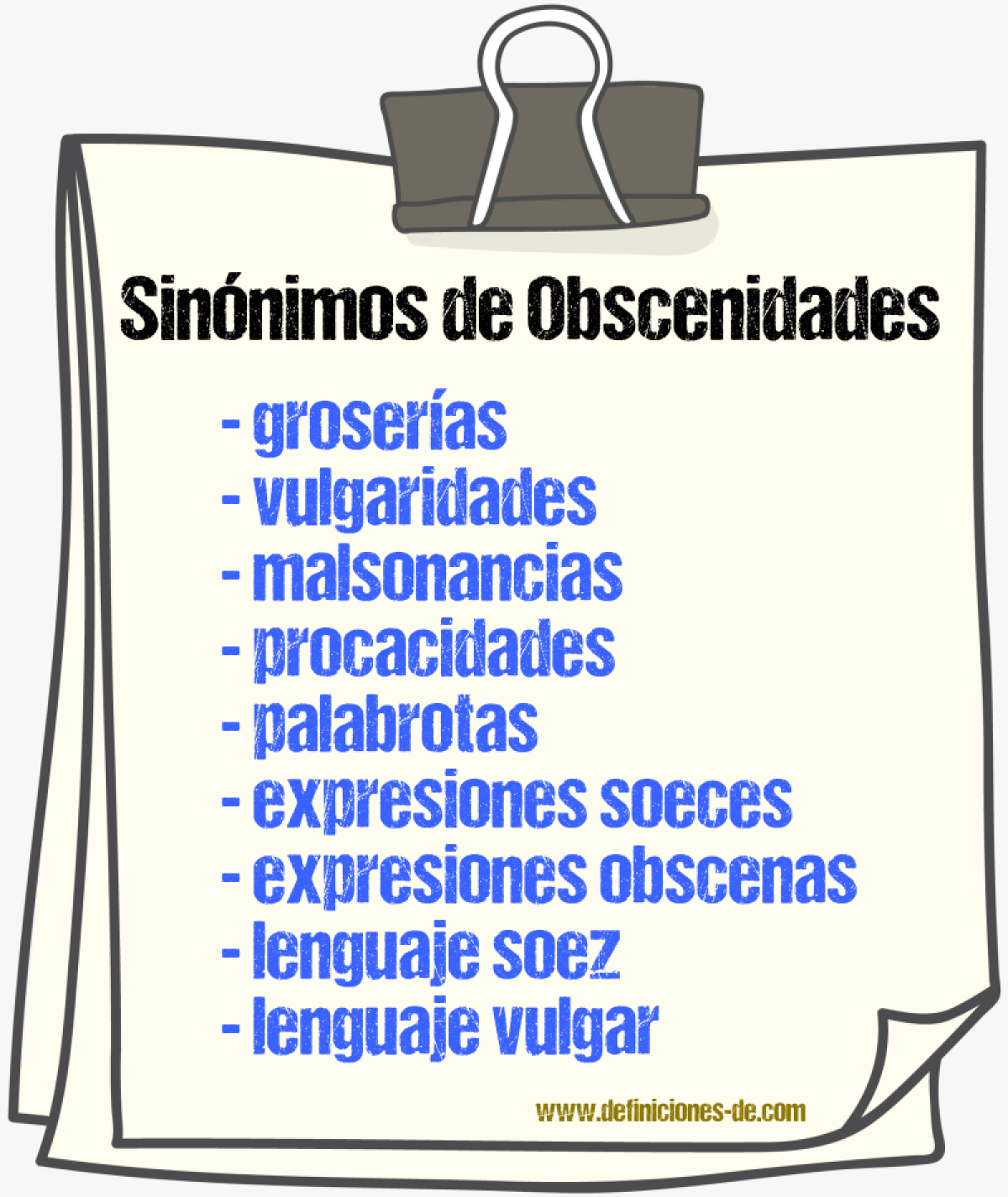 Sinónimos de obscenidades