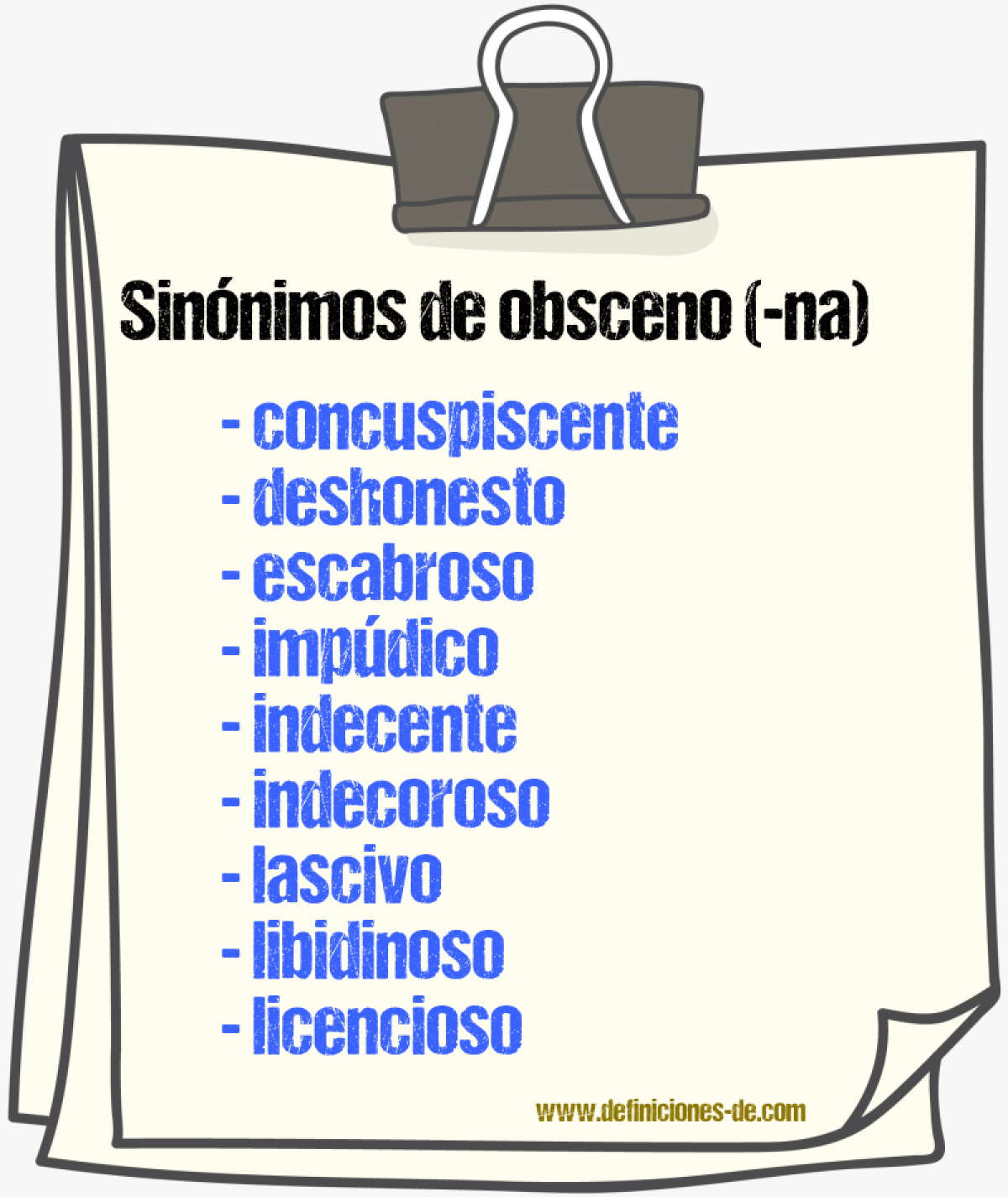 Sinnimos de obsceno