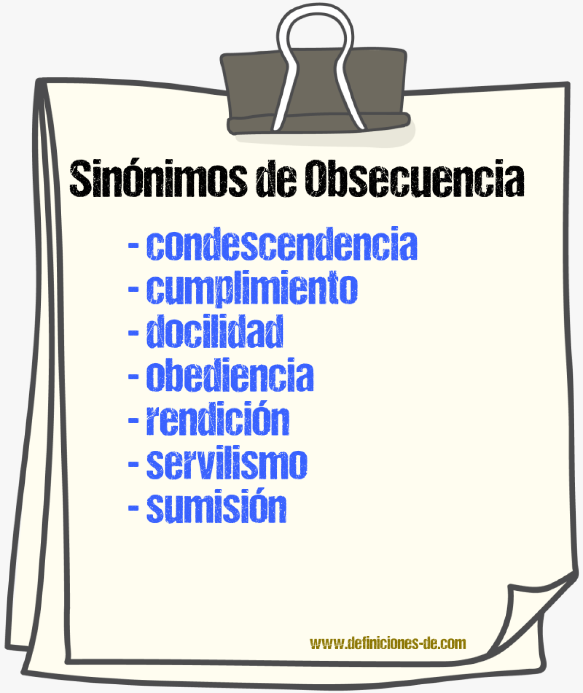 Sinnimos de obsecuencia