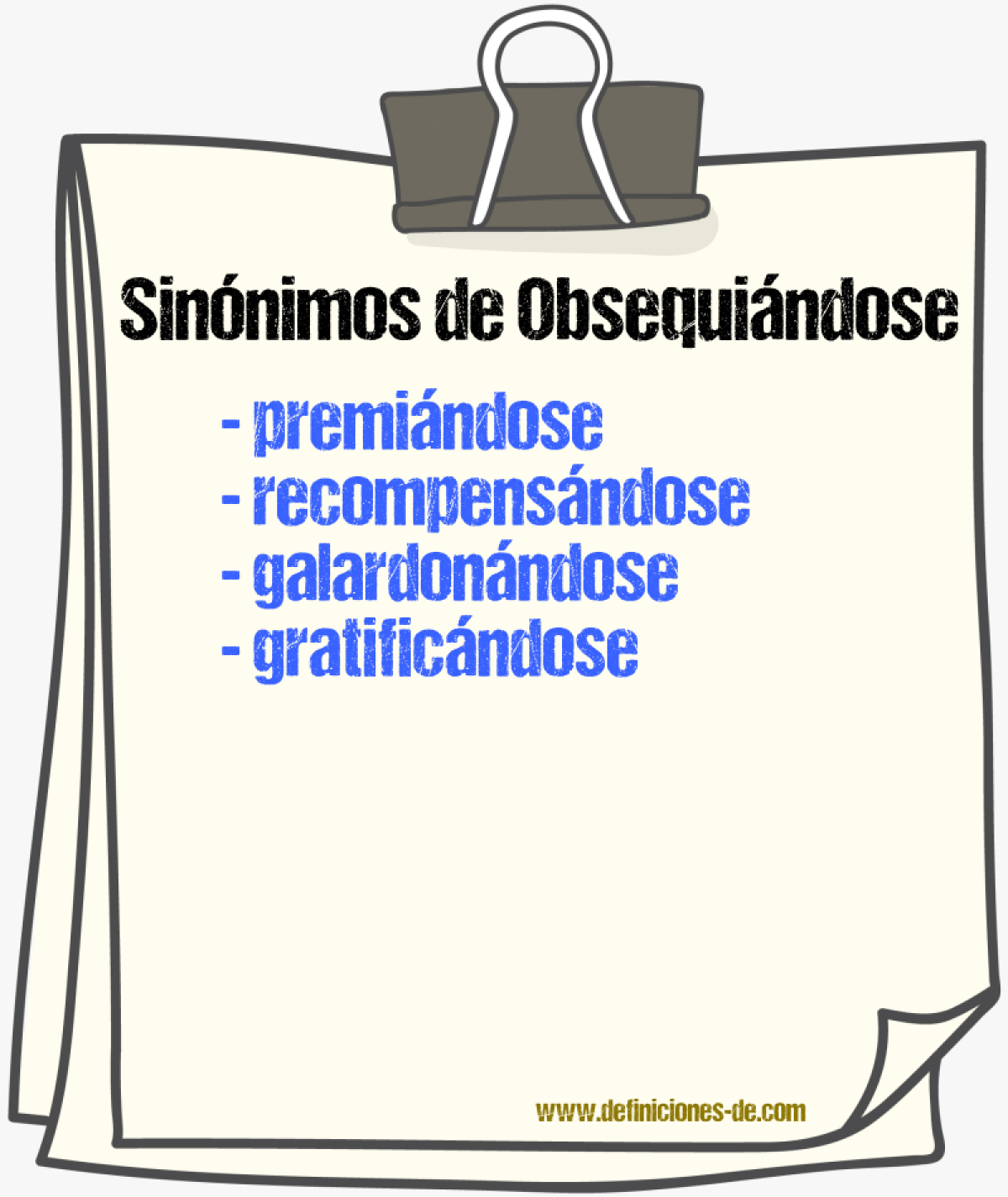 Sinónimos de obsequiándose