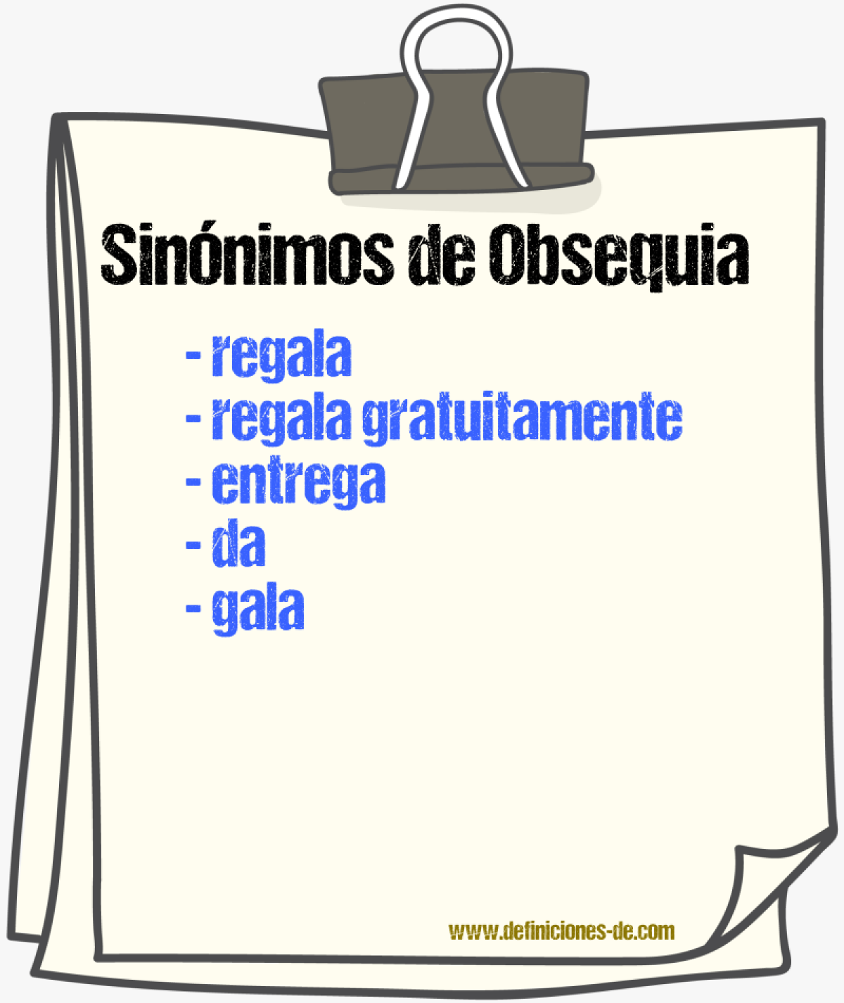 Sinónimos de obsequia