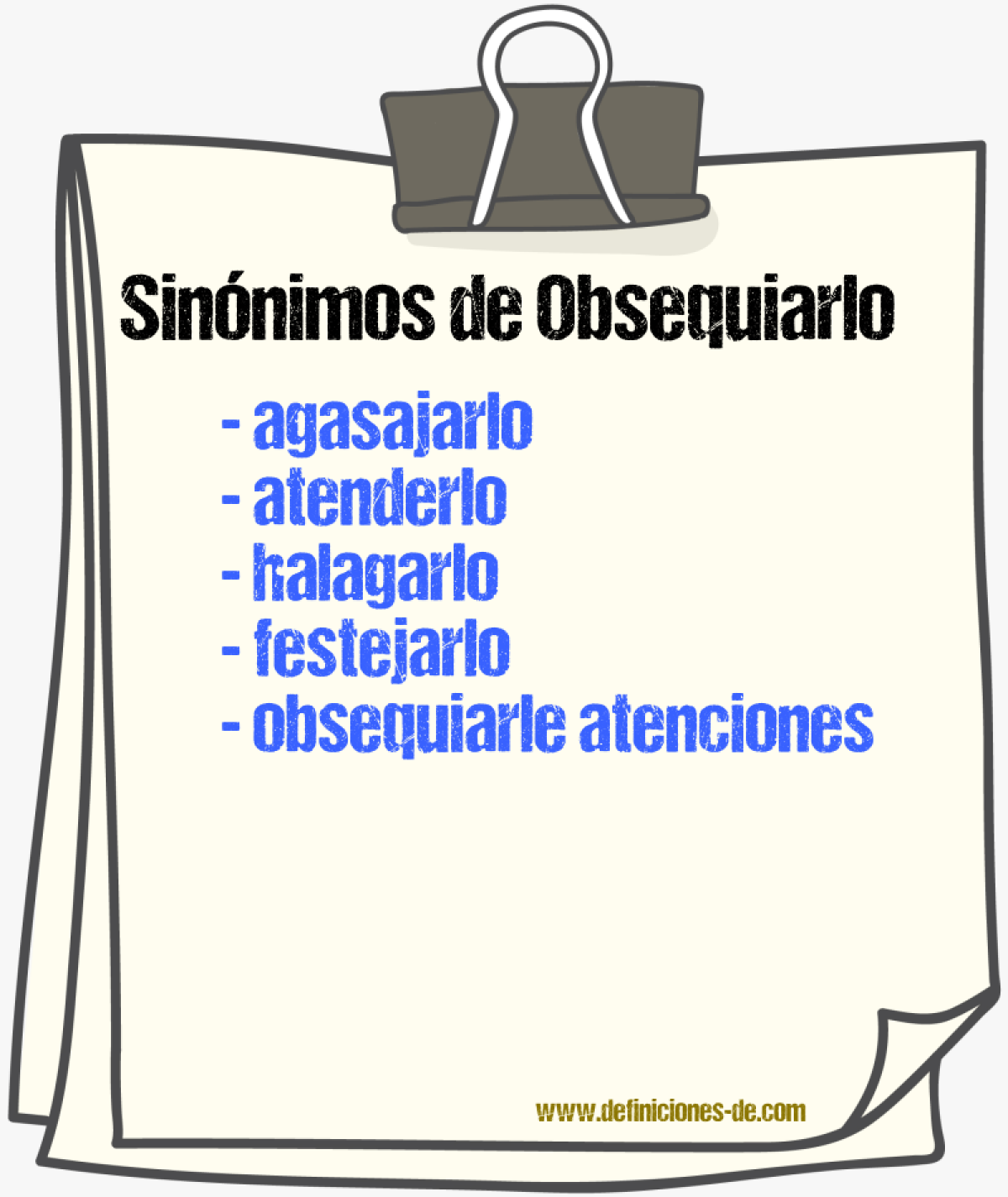 Sinónimos de obsequiarlo