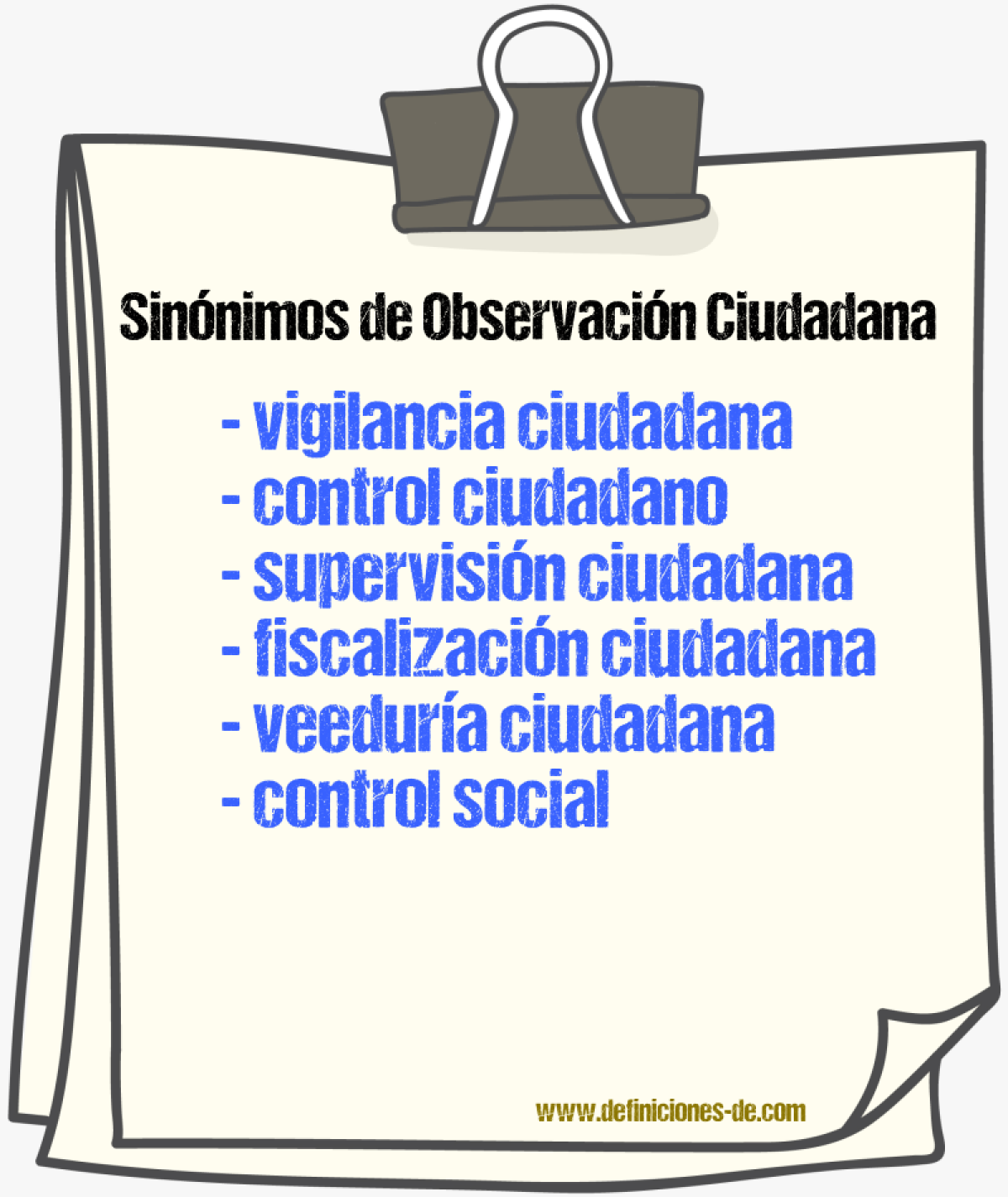 Sinónimos de observación ciudadana