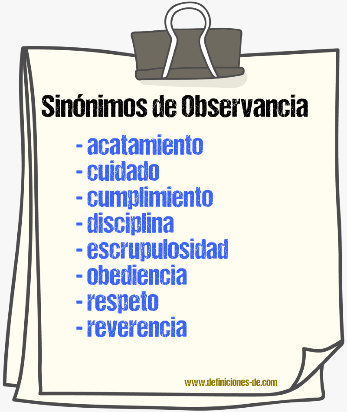 Sinnimos de observancia