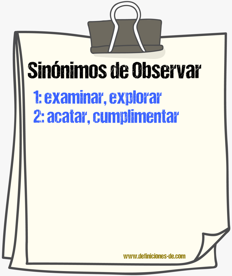 Sinnimos de observar