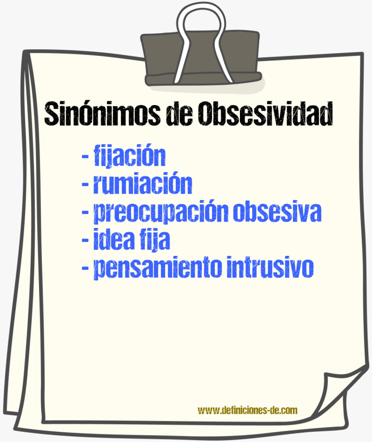 Sinónimos de obsesividad