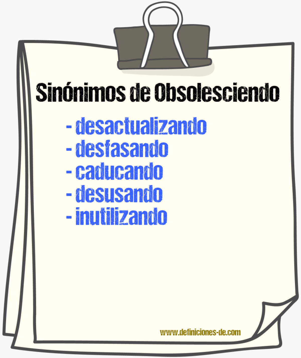 Sinónimos de obsolesciendo