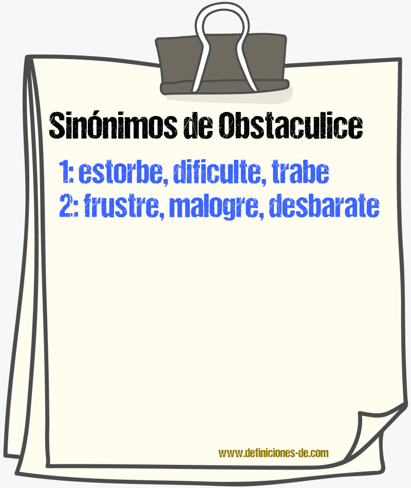 Sinónimos de obstaculice