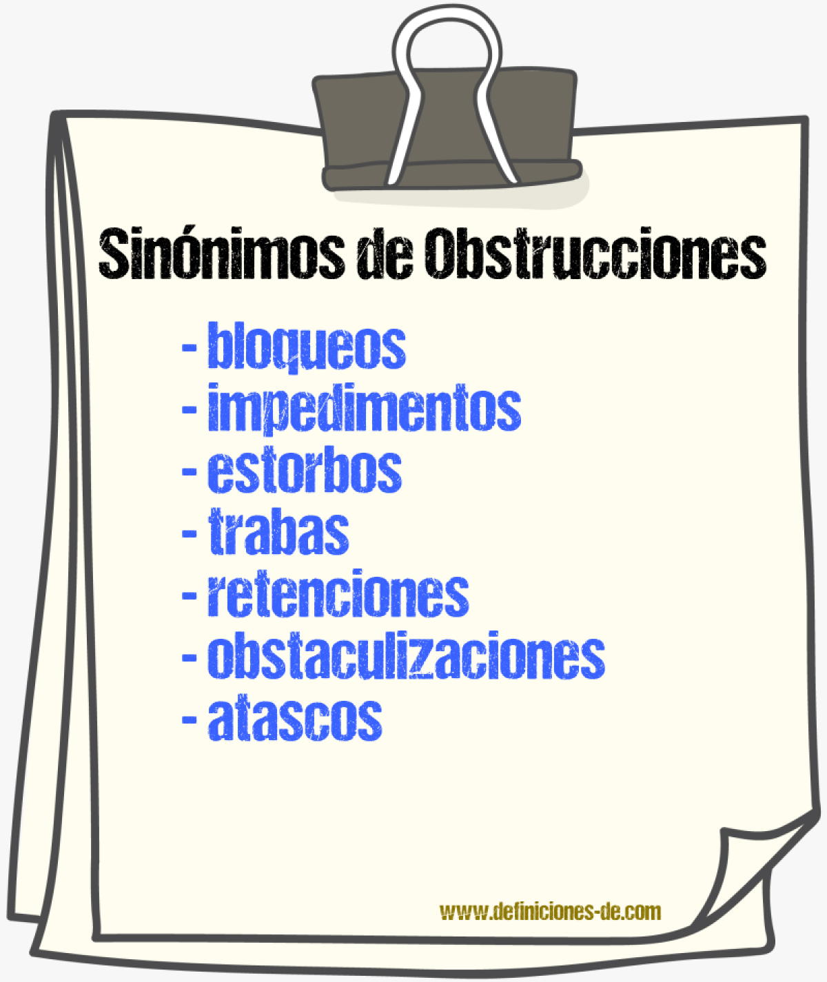 Sinónimos de obstrucciones