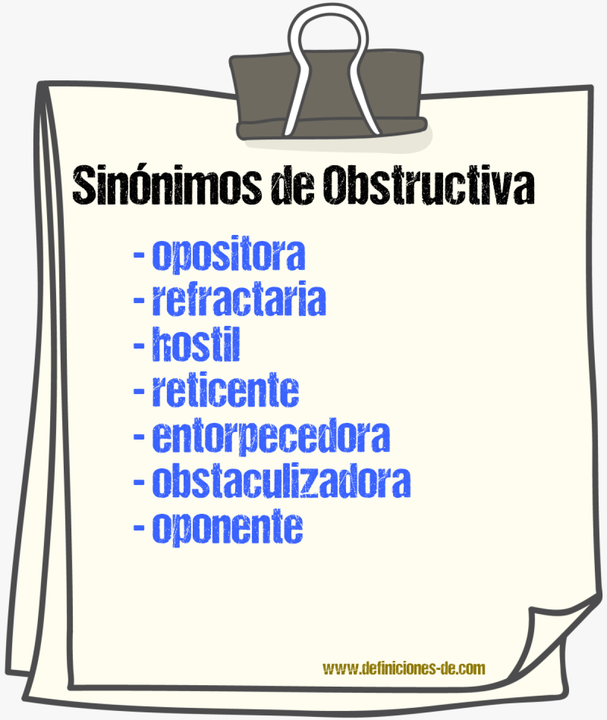 Sinónimos de obstructiva