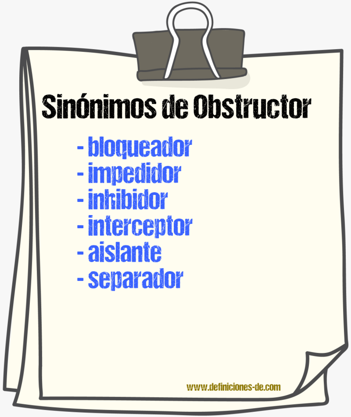 Sinónimos de obstructor
