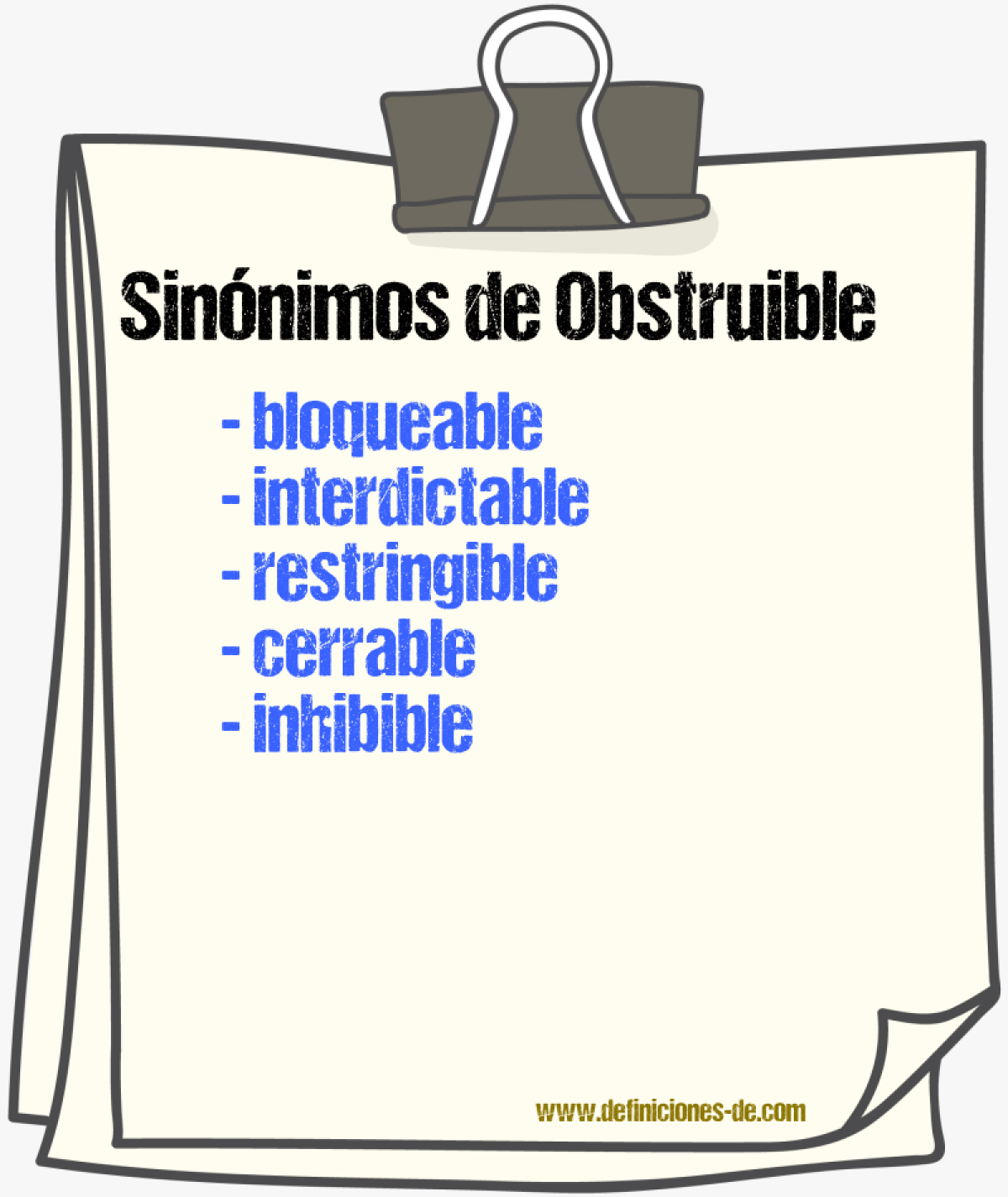 Sinónimos de obstruible