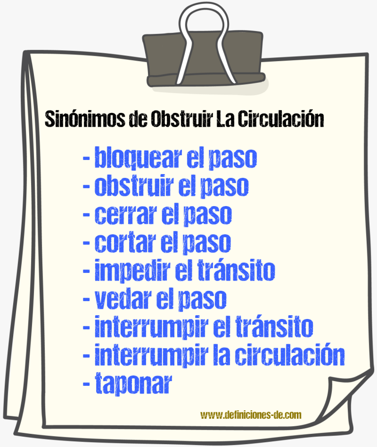 Sinónimos de obstruir la circulación