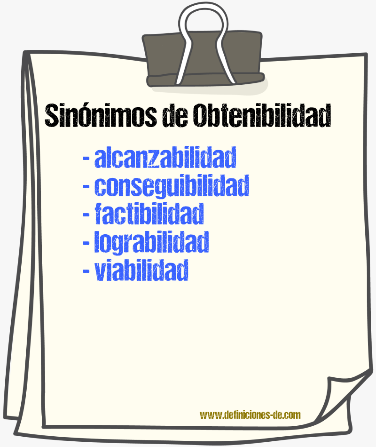 Sinónimos de obtenibilidad