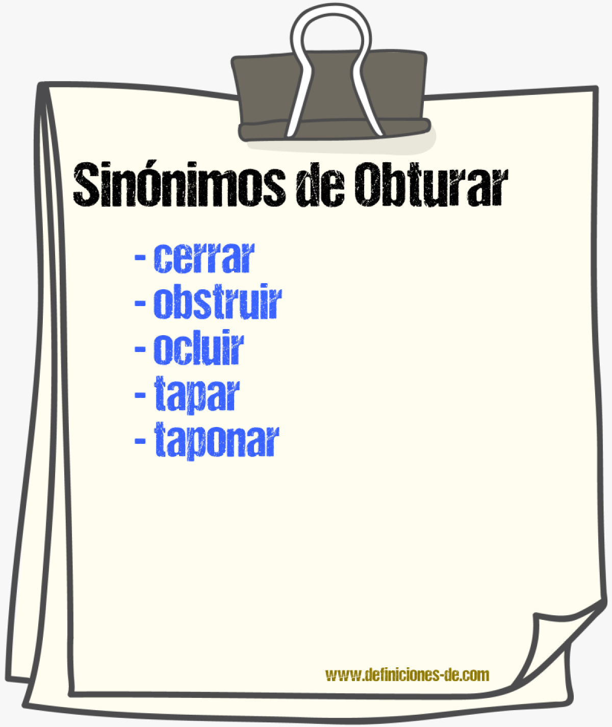 Sinnimos de obturar