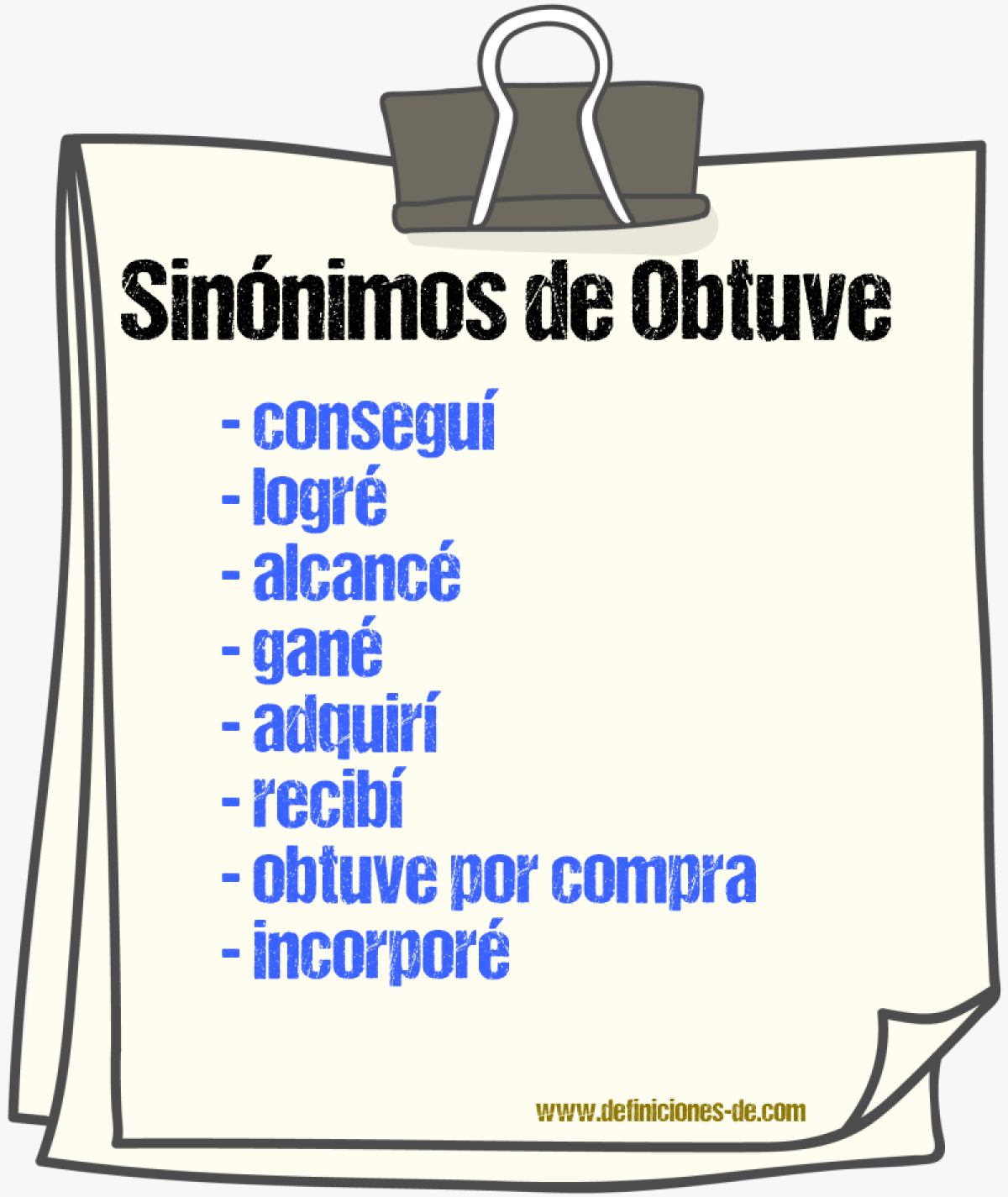 Sinónimos de obtuve