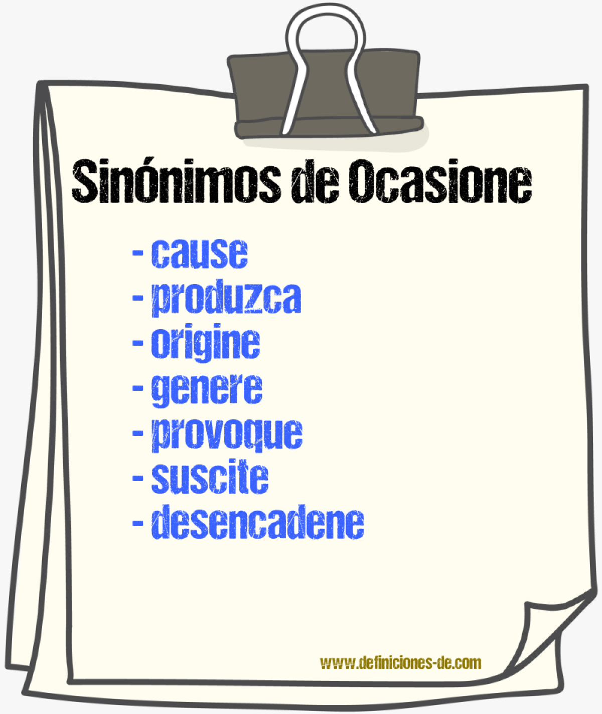 Sinónimos de ocasione