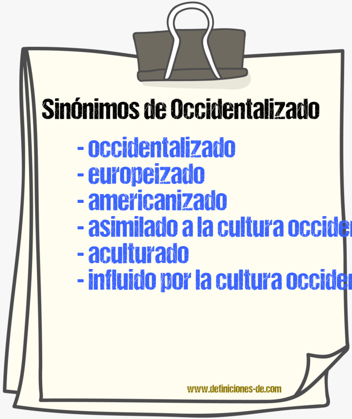 Sinónimos de occidentalizado