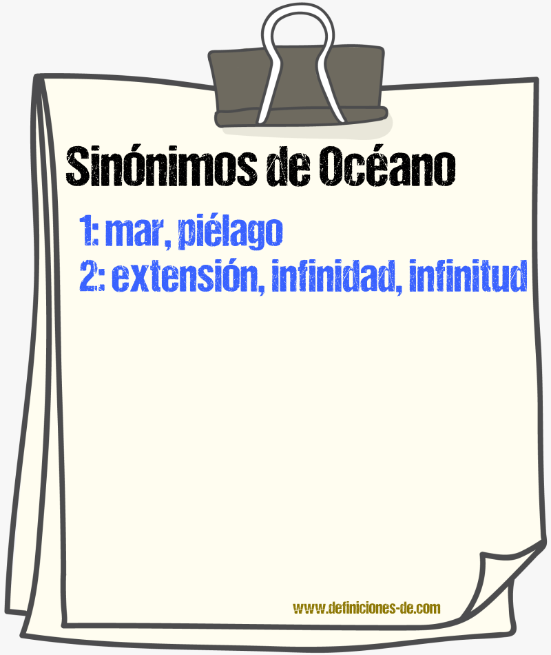 Sinnimos de ocano