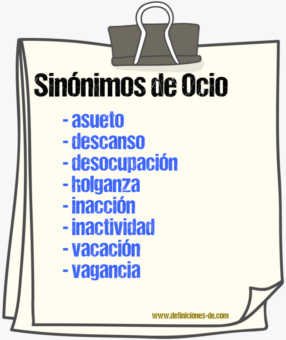 Sinnimos de ocio