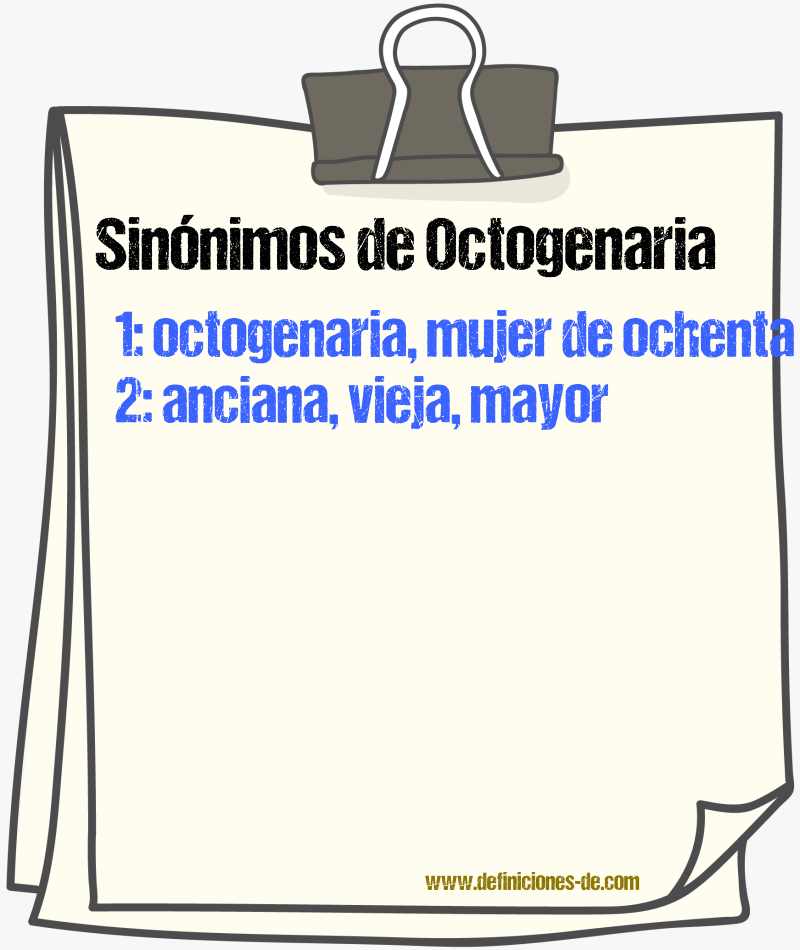 Sinónimos de octogenaria
