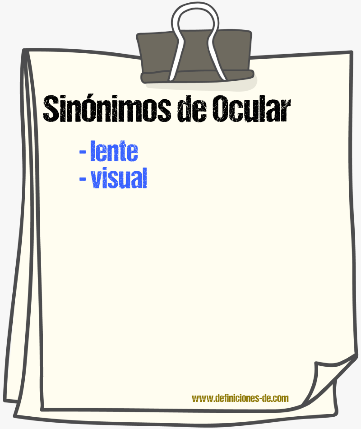 Sinnimos de ocular