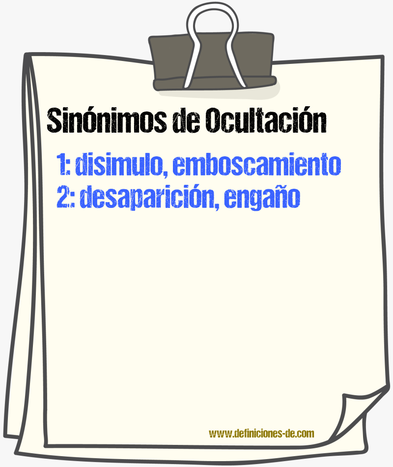 Sinnimos de ocultacin