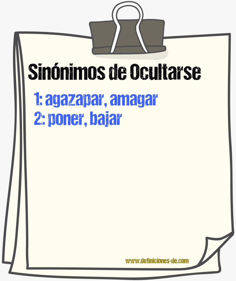 Sinnimos de ocultarse