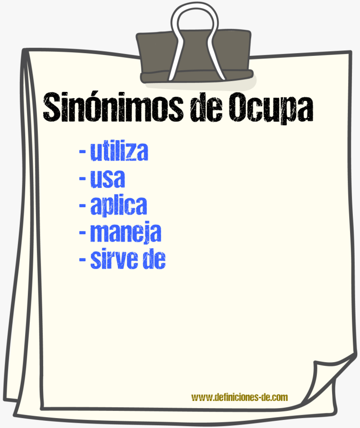 Sinónimos de ocupa