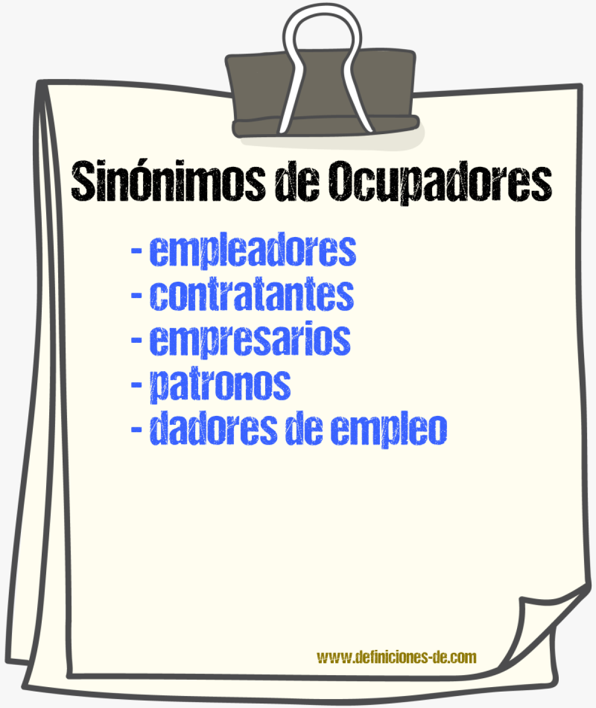 Sinónimos de ocupadores