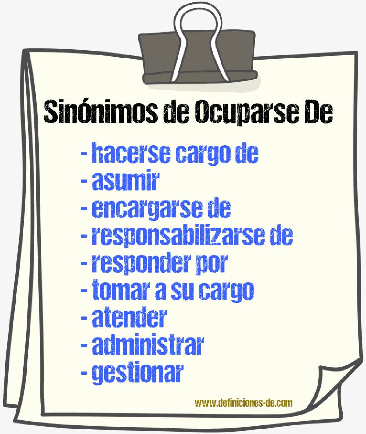 Sinónimos de ocuparse de