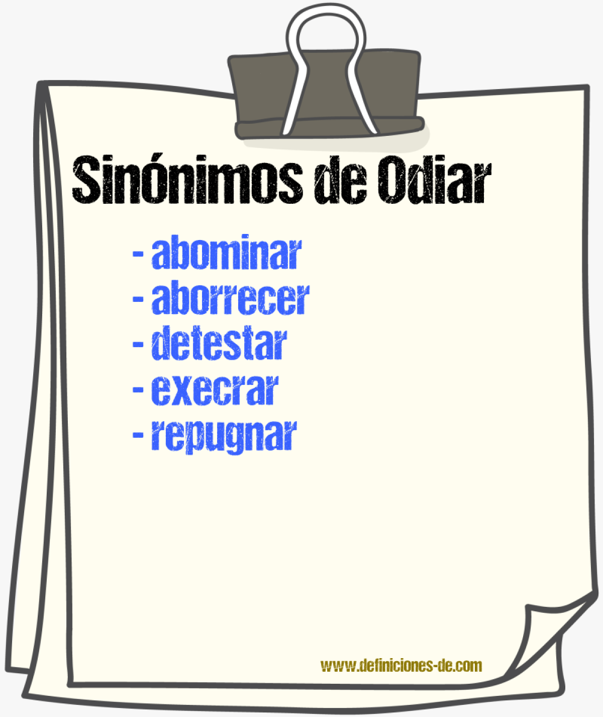 Sinnimos de odiar