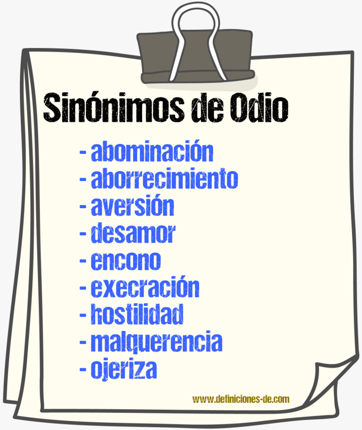 Sinnimos de odio